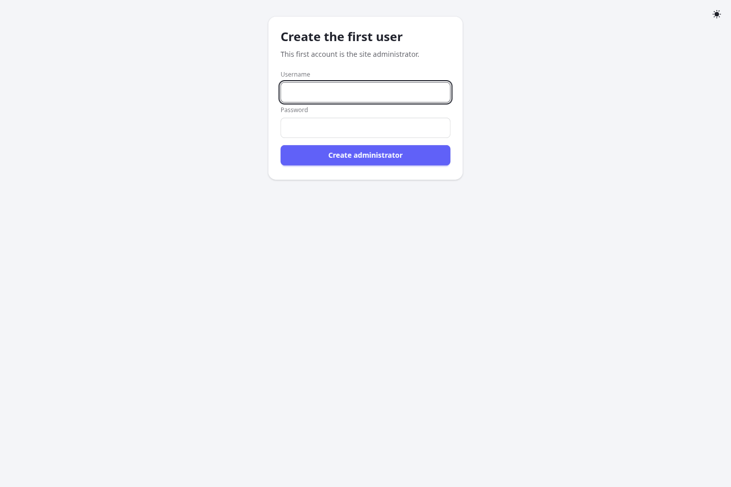calit first-run setup screen